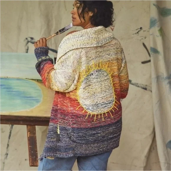 Pilcro Anthropologie Embroidered Sun Cardigan - Picture 4 of 10